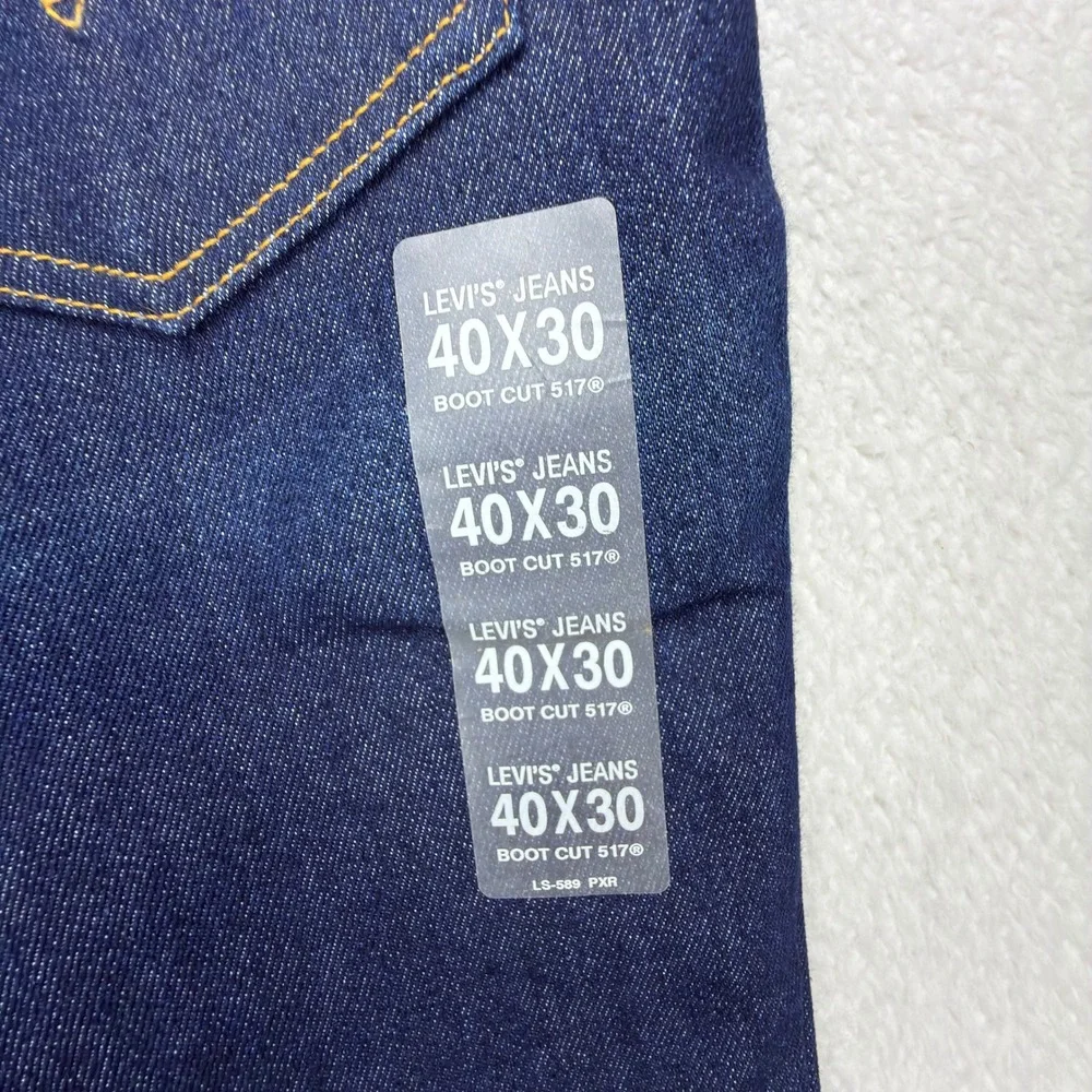 Levis 517 Bootcut Jeans Mens 40x30 Dark Wash Blue Denim NWT